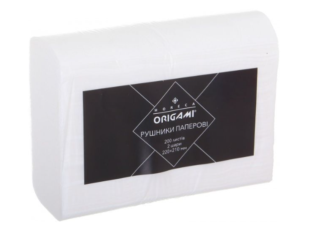 Паперові рушники ORIGAMI типу Z двошаровий 200 шт.